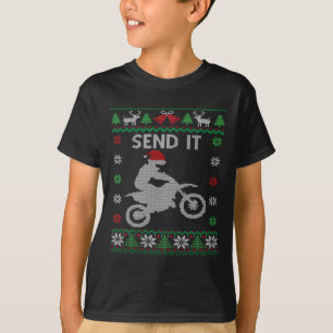 Camiseta Envíalo en bicicleta sucia en bicicleta por Santa