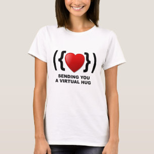 Camiseta Enviándote un abismo virtual, emoticono y corazón