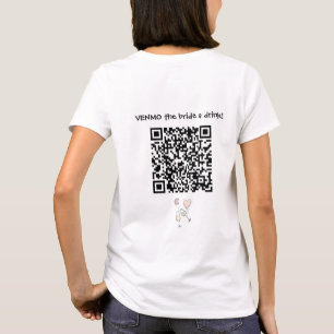 Camiseta Enviar a la novia una bebida con el código QR del