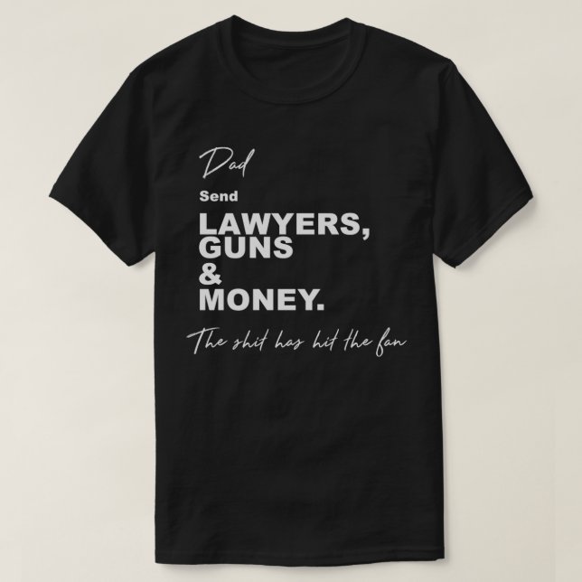 Camiseta Enviar armas a abogados y dinero Premium (Diseño del anverso)