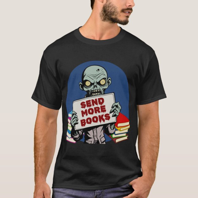 Camiseta Enviar más libros retro divertido (Anverso)