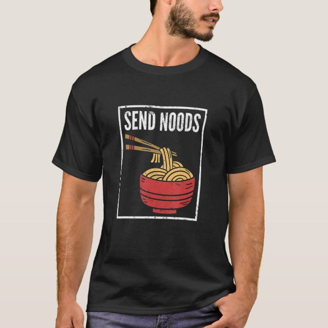 Camiseta Enviar papel de fideo de fideos a japonés (Anverso)