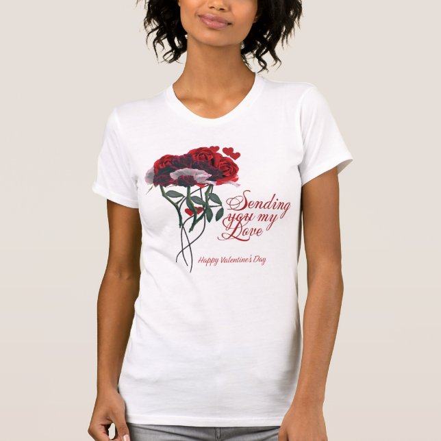 Camiseta Enviarte mi amor Feliz Día de San Valentín (Anverso)