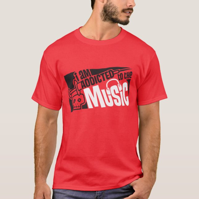 Camiseta enviciado a la música (Anverso)