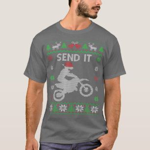 Camiseta Envíenlo en bicicleta sucia de Santa Motocross fea