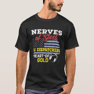 Camiseta Envío de Heart Gold Dispatch Operator USA Flag 911