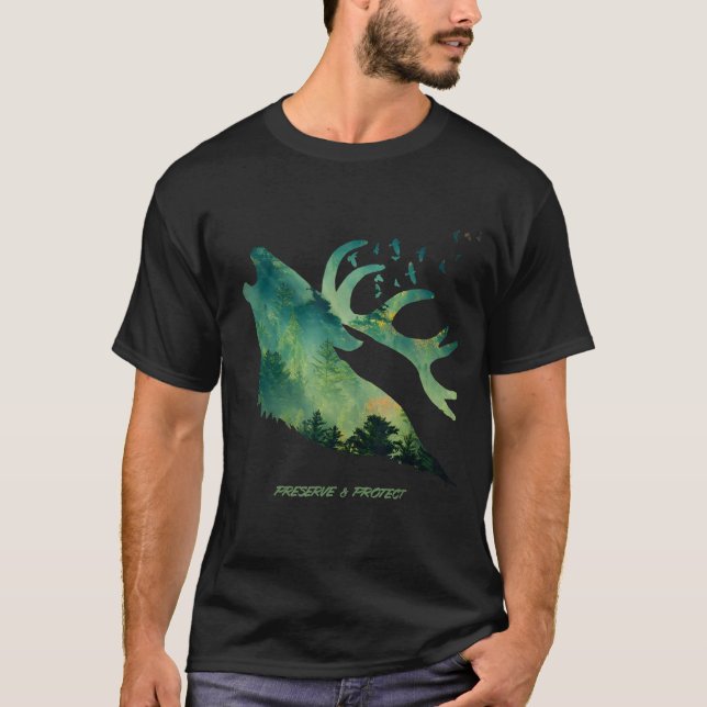 Camiseta Environmental protection and conservation deer for (Anverso)