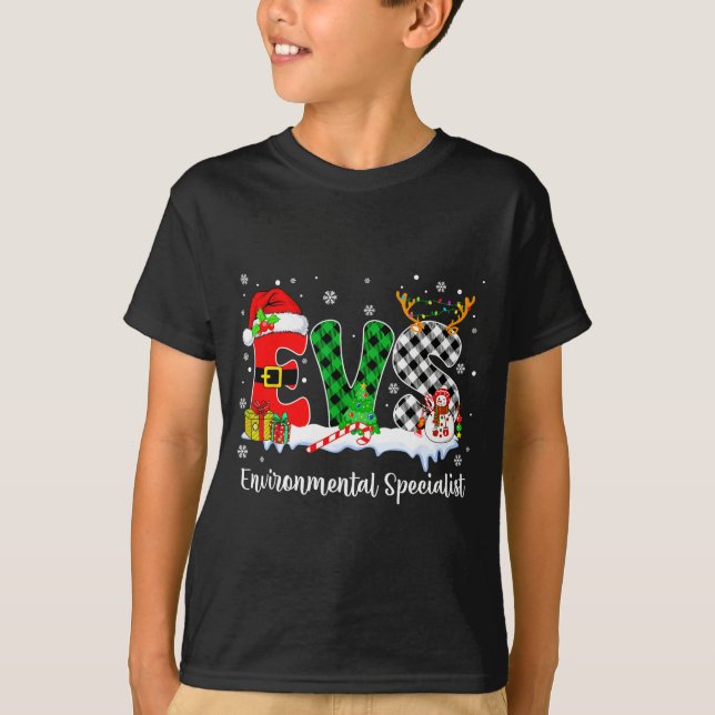 Camiseta Environmental Specialist Christmas Lights Red Plai (Anverso)