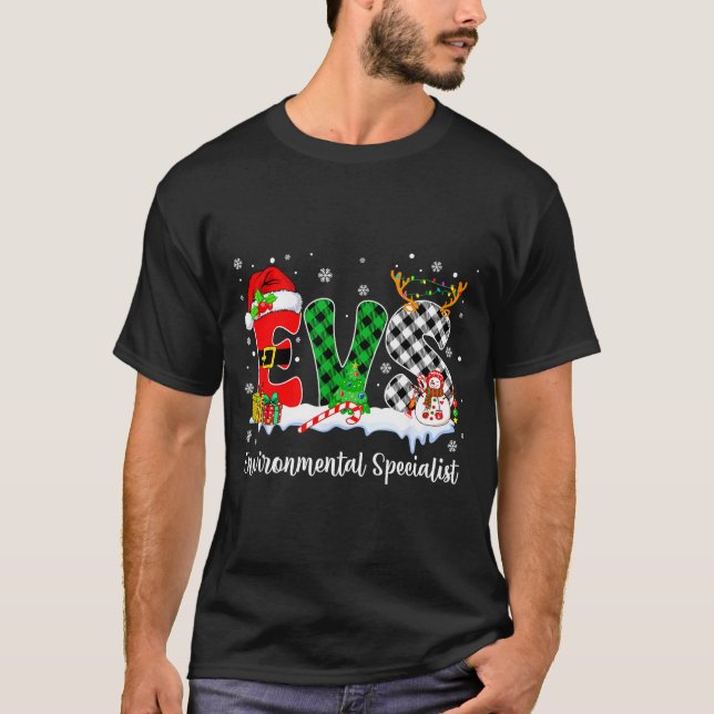 Camiseta Environmental Specialist Christmas Lights Red Plai (Anverso)