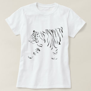 Camiseta Envoltura blanca y negra del tigre