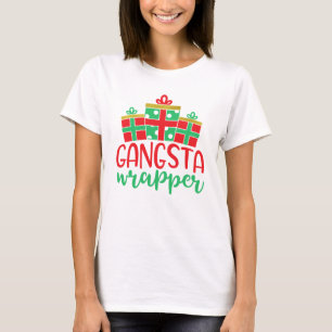 Camiseta Envoltura de Gangsta Divertida Navidad Fiesta Dive