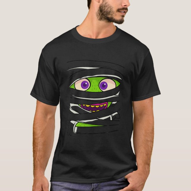 Camiseta Envoltura de momia Ojos Disfrazarse Graciosamente  (Anverso)