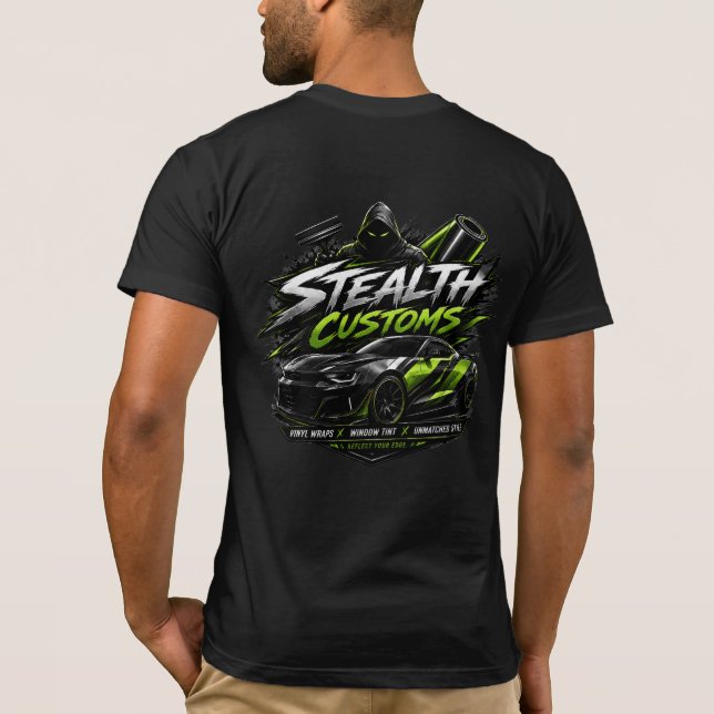 Camiseta Envoltura de vinilo personalizada Stealth Customs  (Reverso)