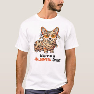 Camiseta Envuelto en el Espíritu de Halloween � Corgi Momif