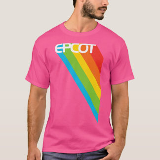 Camiseta EPCOT estilo vintage retro arco iris fan art de Ke