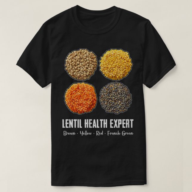 Camiseta Epert de salud lenteja marrón rojo amarillo verde  (Diseño del anverso)
