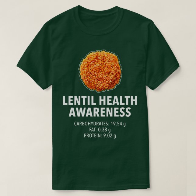 Camiseta Epert de salud lenteja marrón rojo amarillo verde  (Diseño del anverso)