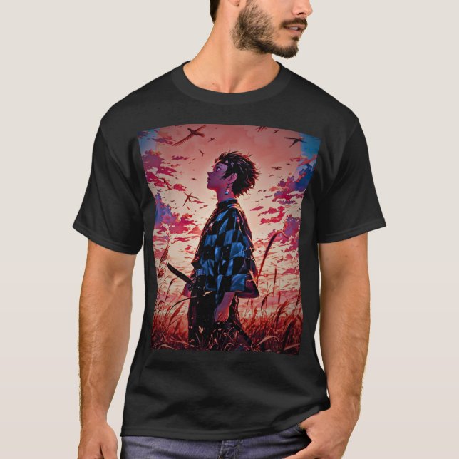 Camiseta "Epic Anime Art: Tee de impresión con firma" (Anverso)