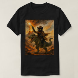 Camiseta Epic Cowboy Cat Riendo Dinosaurio - Negrita acuare