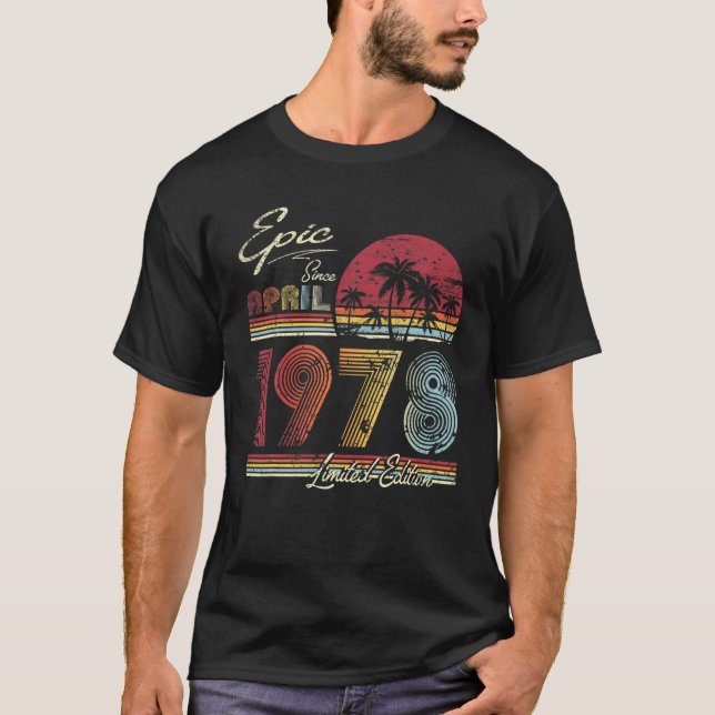 Camiseta Epic Desde Abril De 1978 44 Años 44º Cumpleaños (Anverso)