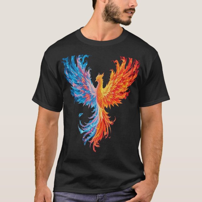 Camiseta Epic Fire & Ice Phoenix - Mythical Elemental Bird (Anverso)