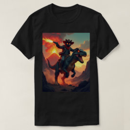 Camiseta Epic Gato De Vaquero Montando Dinosaurio | Fantasí