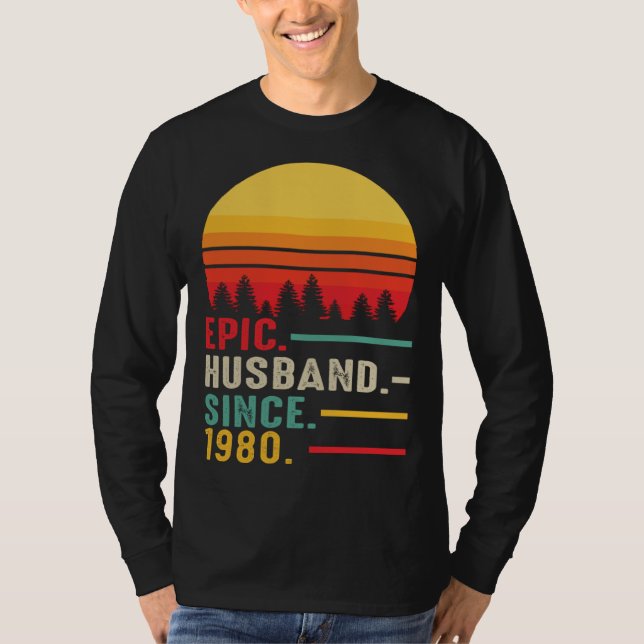 Camiseta Epic Husband Since 1980 Happy Anniversary (Anverso)