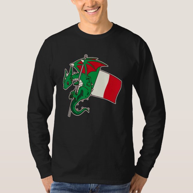 Camiseta Epic Italian Dragon Proud Italy Flag (Anverso)