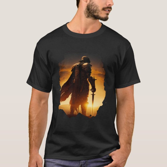 Camiseta Epic knight at sunset on the field (Anverso)