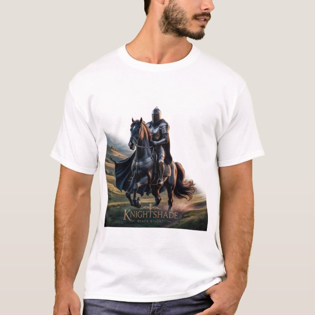 Camiseta Epic Knight sobre el caballo negro - Fantasía de h (Anverso)