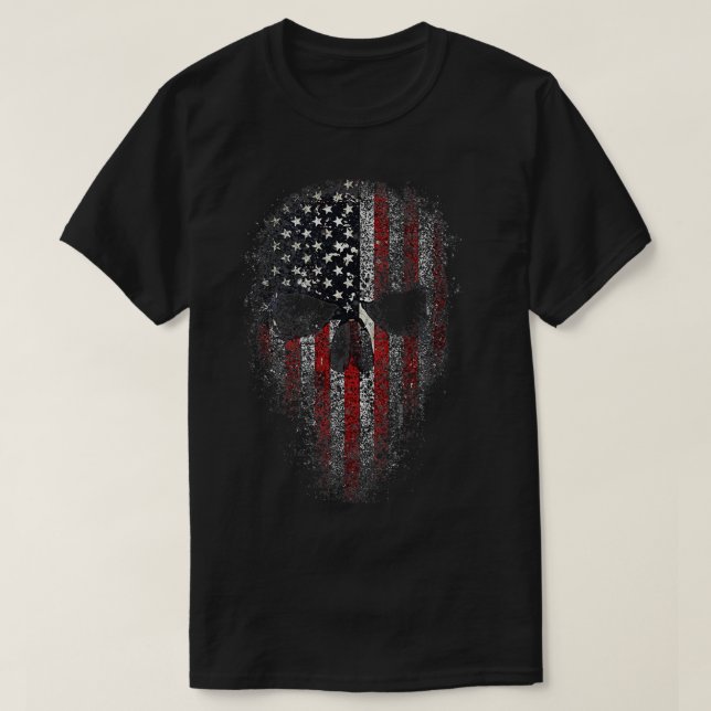 Camiseta Epic Patriotic Skull Bandera Americana Skull Norte (Diseño del anverso)