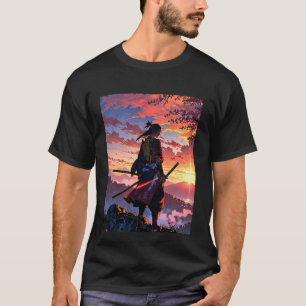 Camiseta Epic Samurai Warrior T-Shirt Design - Estilo Anime