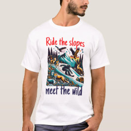 Camiseta Epic Snowboard Adventure Wildlife Scene