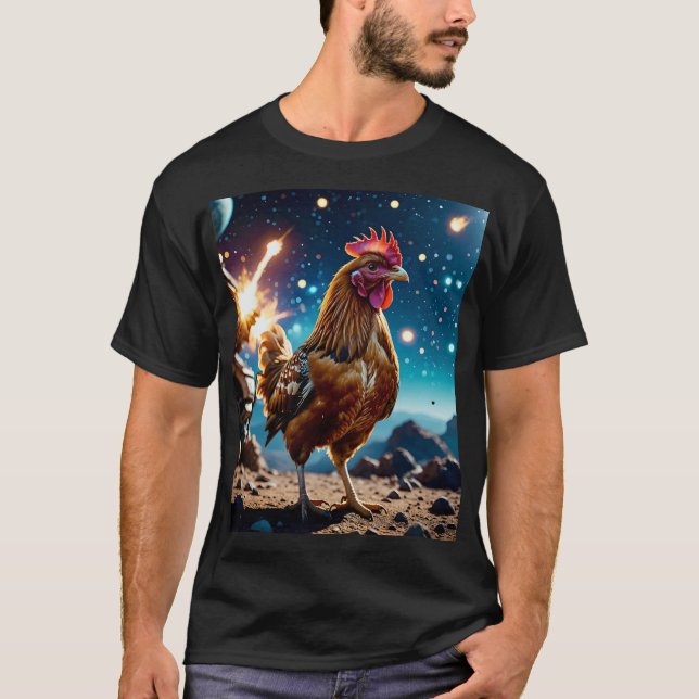Camiseta Epic Space Chicken Cosmic Battle Tee (Anverso)