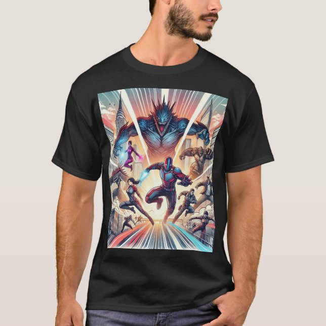 Camiseta Epic Superhero Showdown T-Shirt (Anverso)
