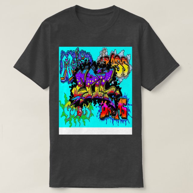 Camiseta épica azul graffiti (Diseño del anverso)