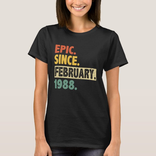 Camiseta Épica de cumpleaños 35 desde febrero de 1988 (Anverso)