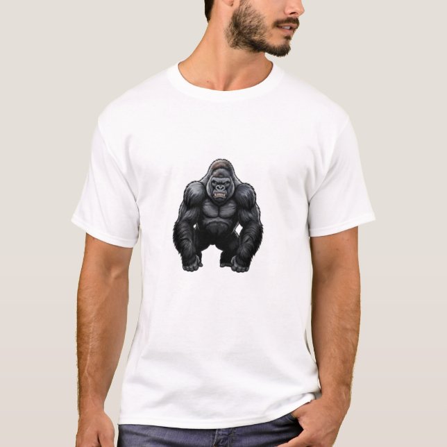 Camiseta Épica Gorila Espalda Plateada | Triple Ve (Anverso)