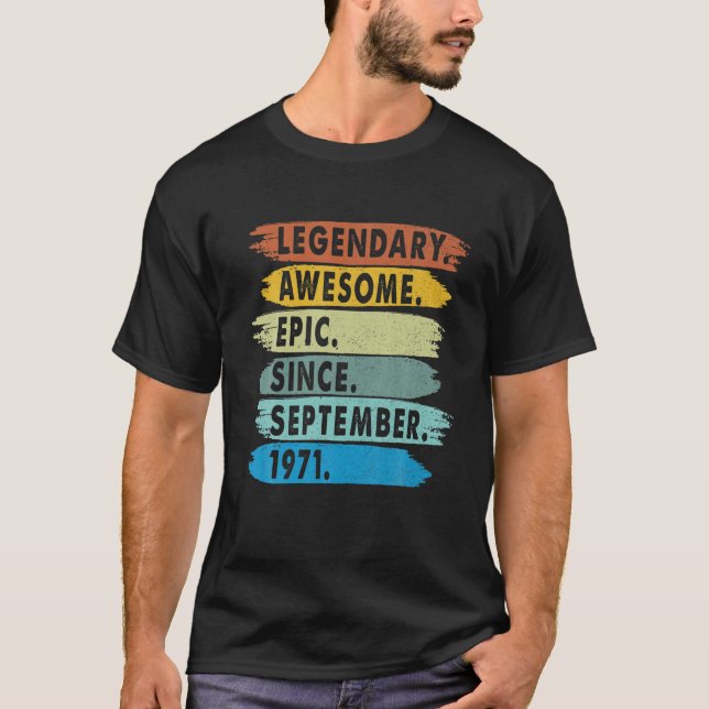 Camiseta Épica Graciosa Desde Septiembre De 1971 50º Cumple (Anverso)