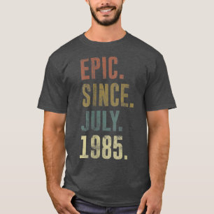 Camiseta Épica vintage de cumpleaños 37 desde julio de 1985