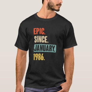 Camiseta Épico desde enero de 1986 Cumpleaños 37 Decoración