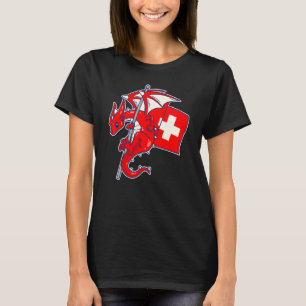 Camiseta Épico dragón suizo  Orgullosa bandera de Suiza
