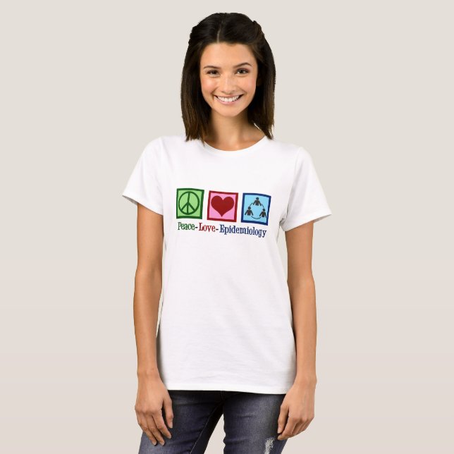 Camiseta Epidemiología del amor de la paz - epidemiólogo (Anverso completo)