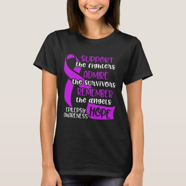 Camiseta Epilepsia Awareness Admire Epileptic Warriv Surviv (Anverso)