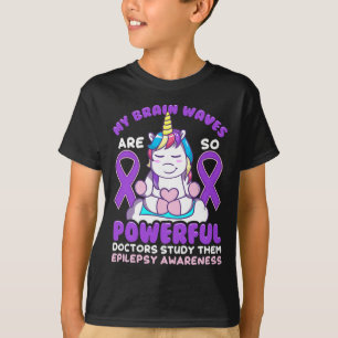 Camiseta Epilepsia Awareness Cul Funda Unicorn Púrpura Cint