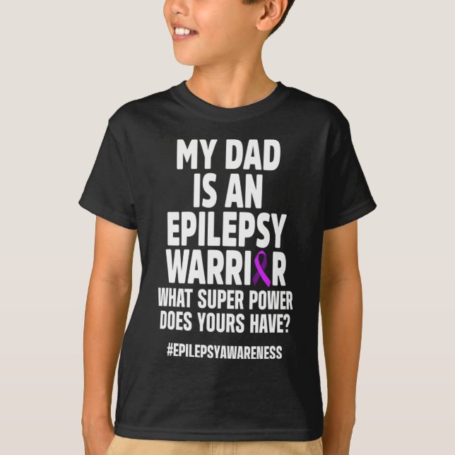 Camiseta Epilepsia Awareness Dad Power Epilepe Warrior Sur (Anverso)