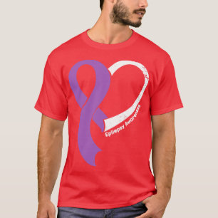 Camiseta Epilepsia Awareness Hopar Love Heart Ribbon Happy
