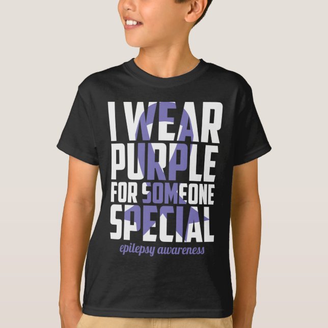Camiseta Epilepsia Awareness Purple For Someone Special Rib (Anverso)