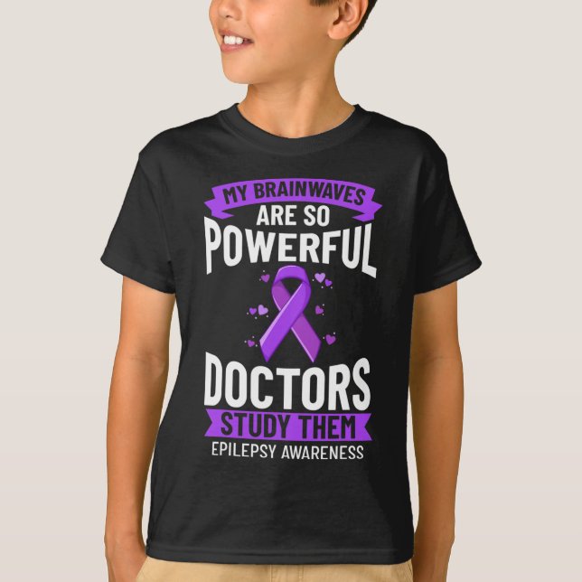 Camiseta Epilepsia Awareness Purple Ribbon Guerrero de Puls (Anverso)
