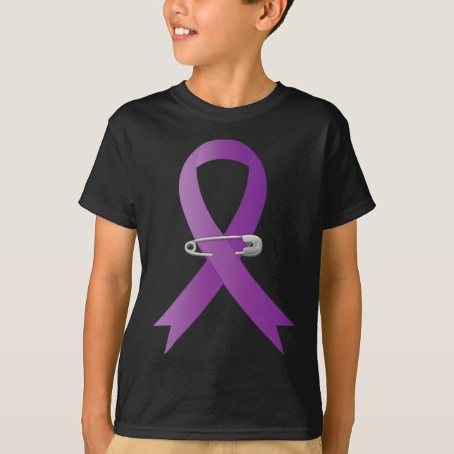 Camiseta Epilepsia Awareness Purple Ribbon Super Hero (Anverso)